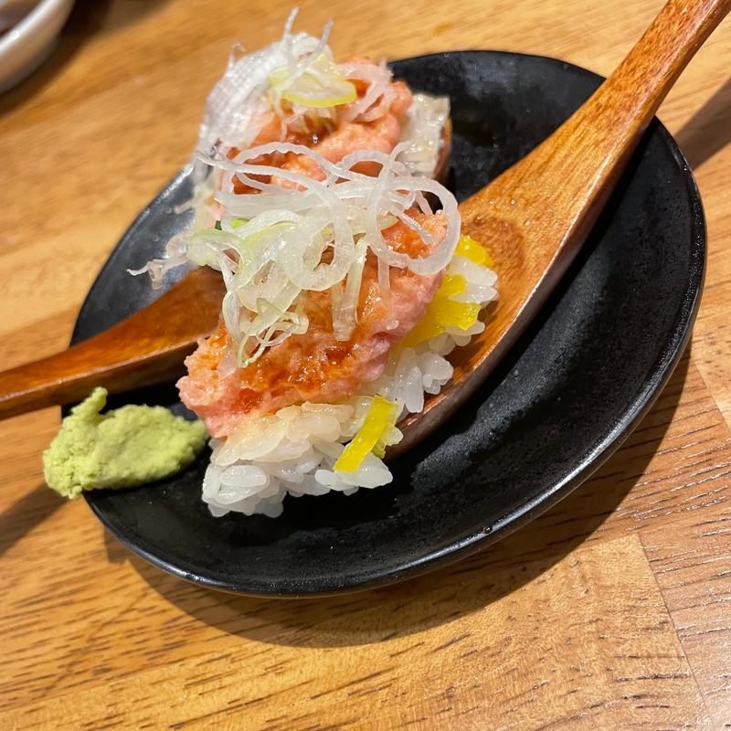 匙 ねぎたくまぐろ(あて寿司×天ぷら酒場 すしぱ 池下店)