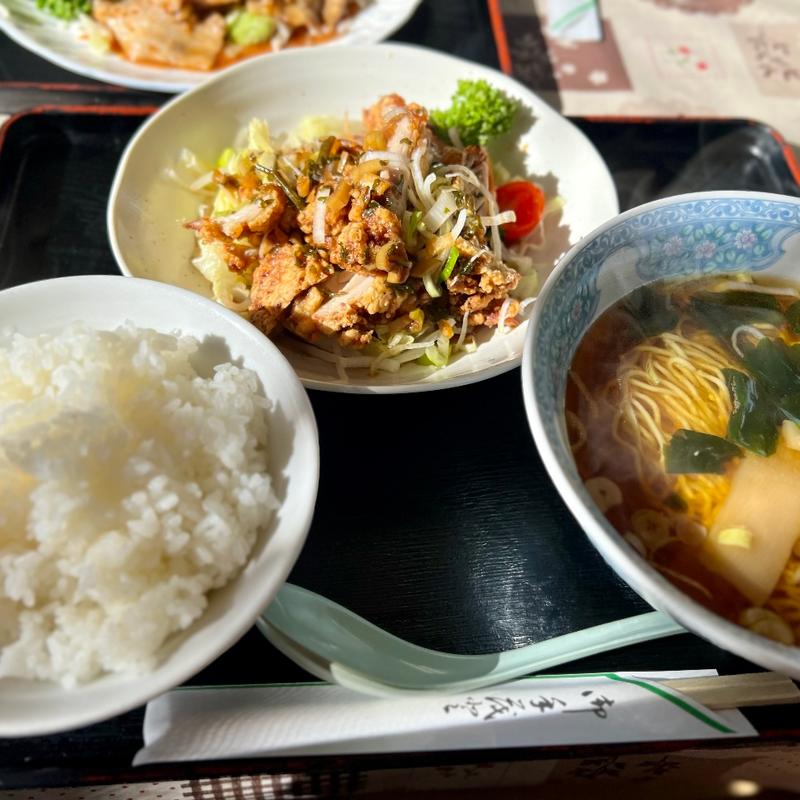 油淋鶏＋半ラーメン(四龍 )