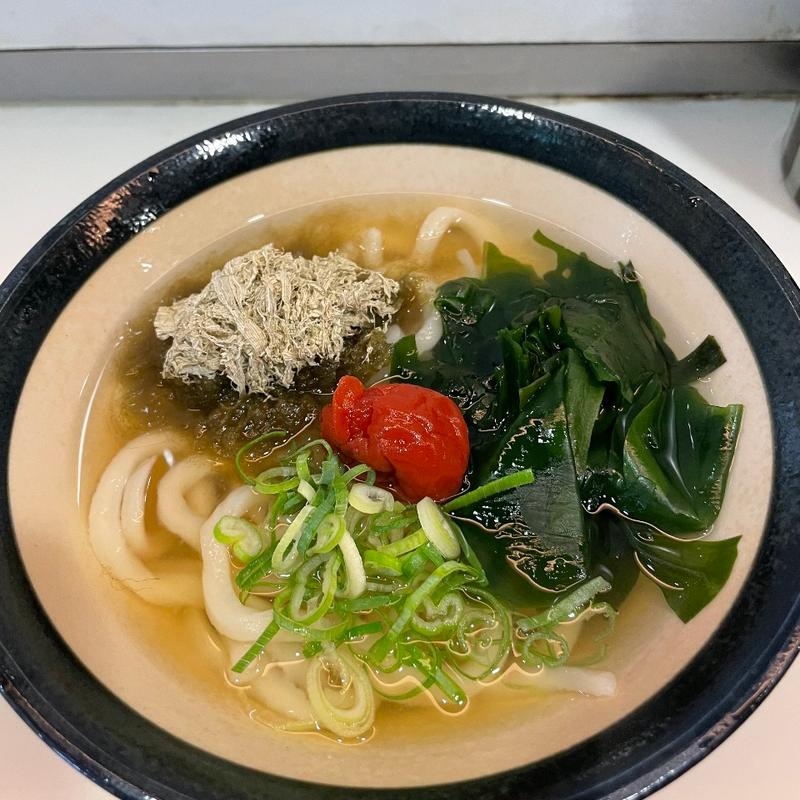 温かい梅とろろ昆布うどん(星のうどん （ほしのうどん）)