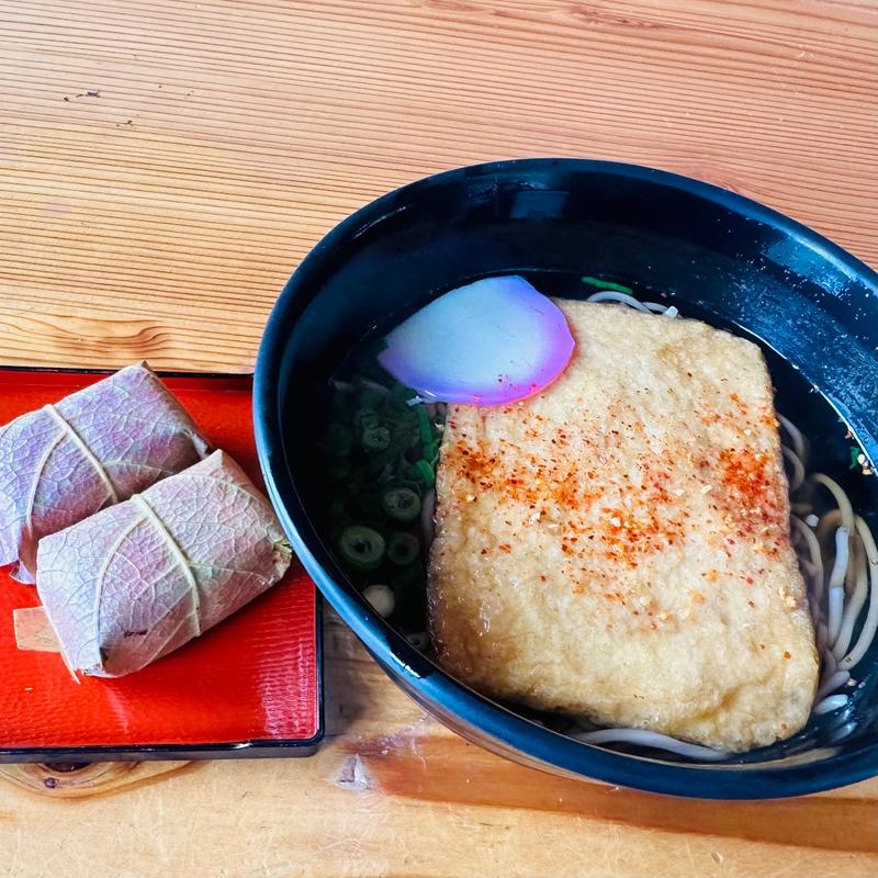 きつねそばセット(道の駅 杉の湯川上 麺コーナー)