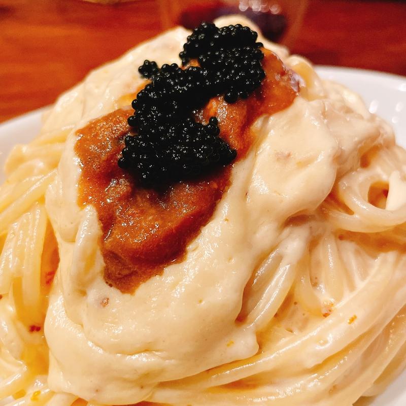 ウニクリームパスタ〜キャビアのせ〜(栄町バル ブラパン)