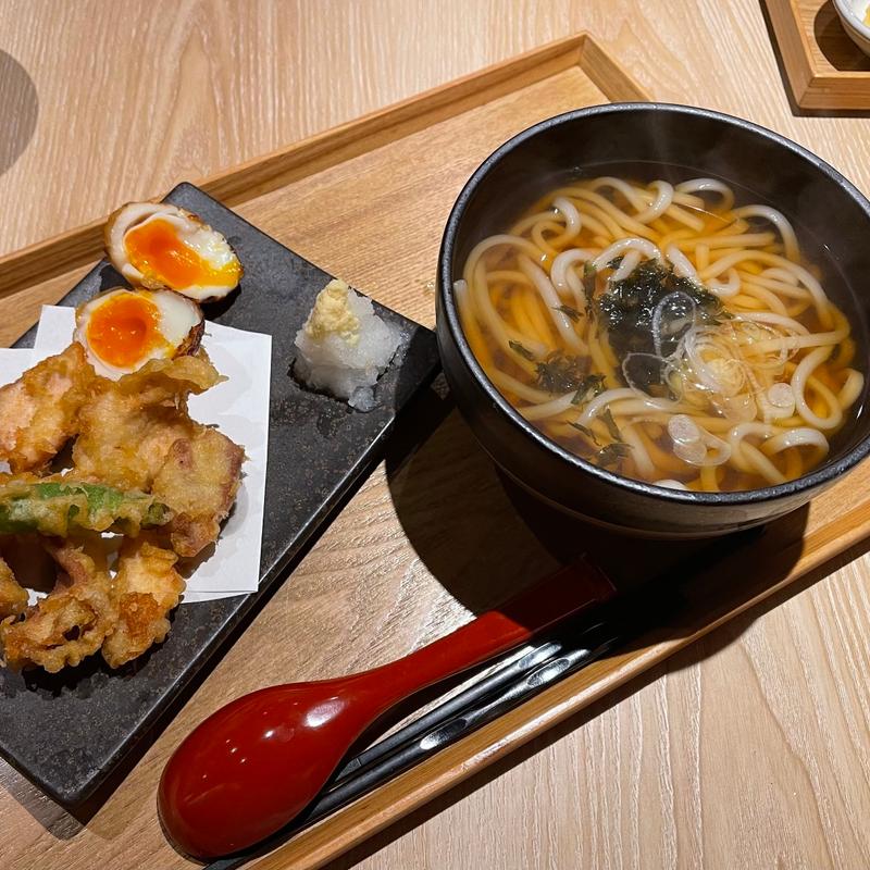 かしわ天うどん(鶏鬨 月島店)