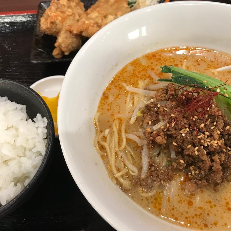 担々麺唐揚げセット(中華上上 （チュウカジョウジョウ）)