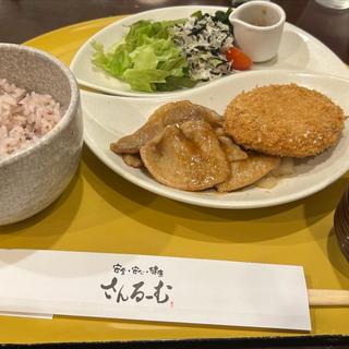 豚ロース生姜焼きと卯の花コロッケ(さんるーむ 八王子駅ビル店)