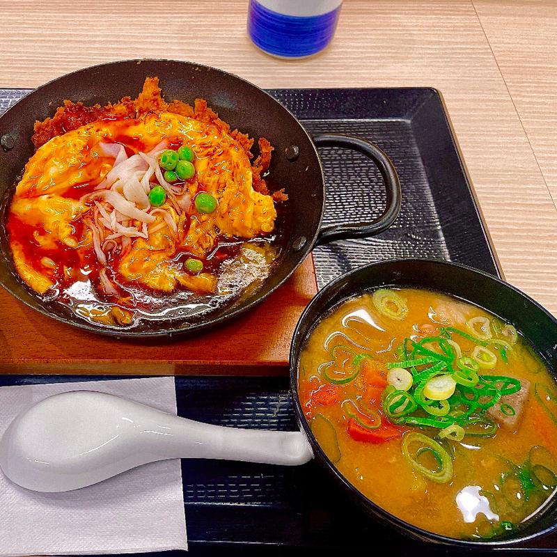 天津飯チキンカツ定食(かつや 茨木真砂店)