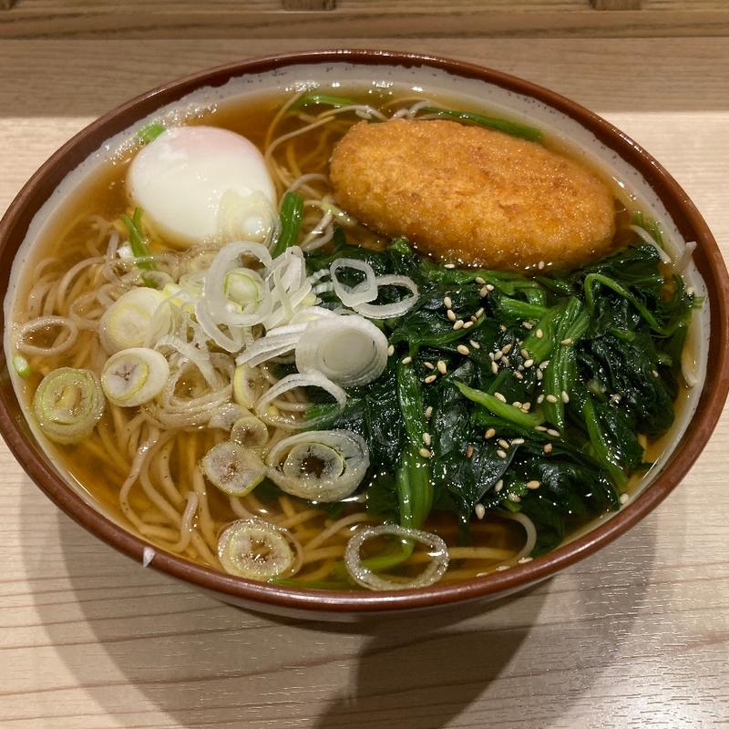 朝そば(コロッケ追加)(そばの神田東一屋 駅前南町通り店 （そばのかんだとういちや）)