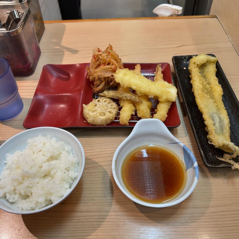 海老三昧定食 プラスアナゴ天(天ぷらめし天之助)