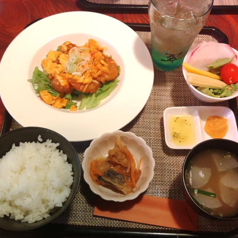 トロふわたまご入り特製エビチリ(天狗の宴前沢店)