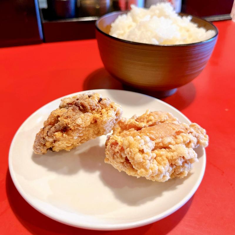 からあげと半ライス(らー麺つけ麺おぐり)
