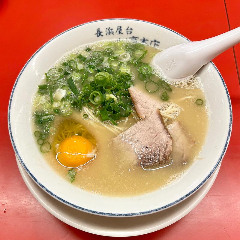 月見ラーメン(長浜屋台 一心亭 本店)