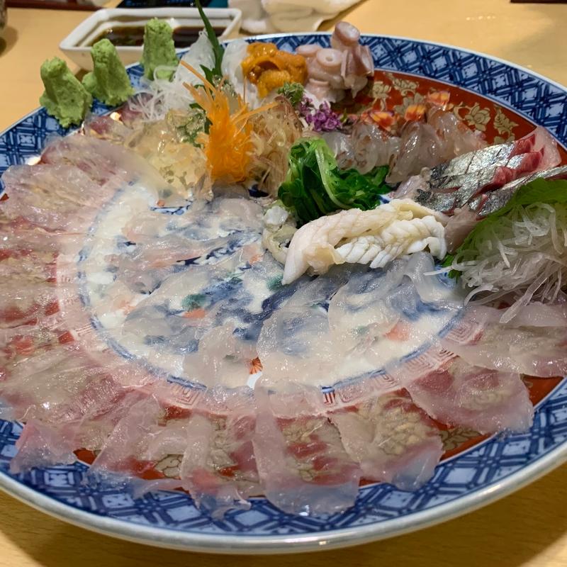 カワハギの活き造り(藤よし)