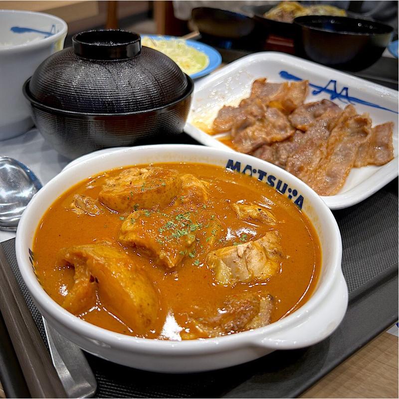 マッサマンカレー盛合せカルビ焼肉定食(松屋 仙台五橋店 )