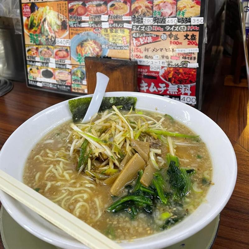 味噌ねぎラーメン(ラーメンショップ椿 上彦川戸店)