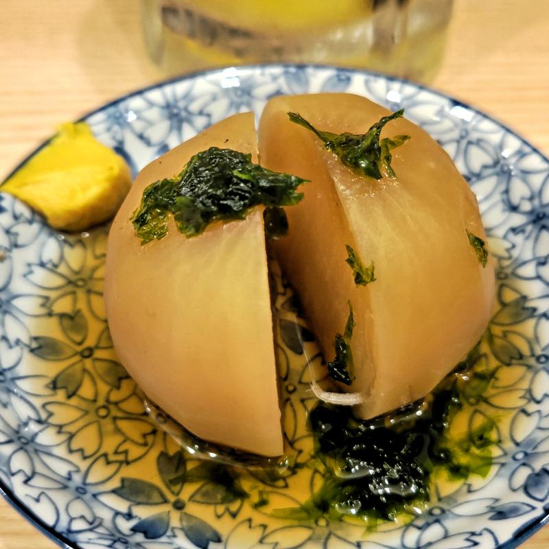 海おでん 秋かぶ(貝・海苔巻き 野毛しらはら)