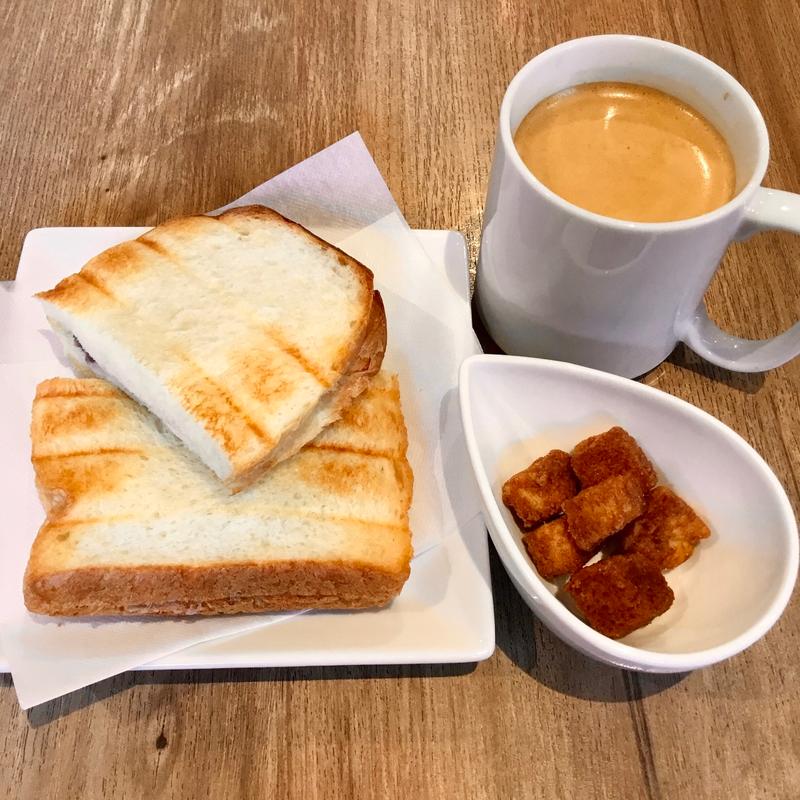 ホットサンドセット(あんバター+ホットコーヒー)(こたぱん&ウワットコーヒー)