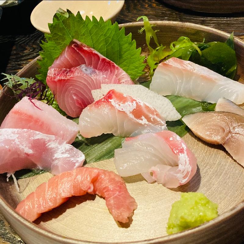 熟成地魚のお造り_夢コース(魚炉裏庵 目からうろこ)