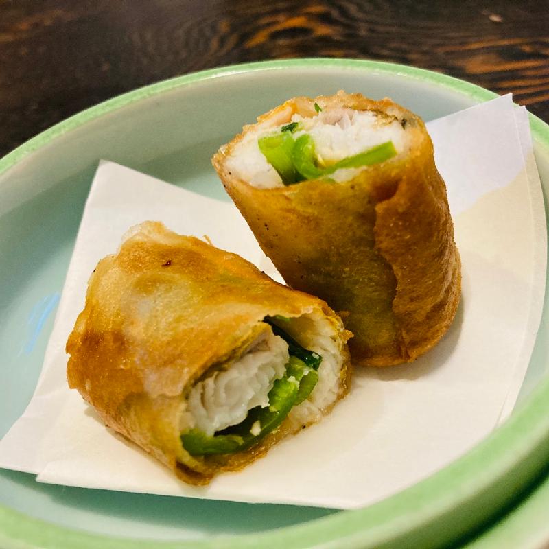 鮎の春巻_夢コース(魚炉裏庵 目からうろこ)
