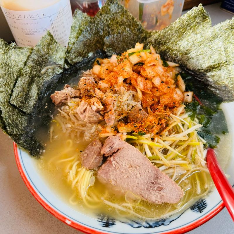 サービスラーメン＋ネギ＋もやし＋海苔＋辛タマ(ラーメンショップ 122号騎西店)