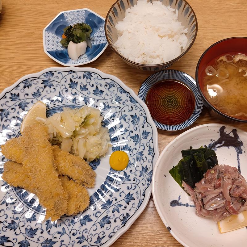 いわしフライ定食(新宿割烹 中嶋)
