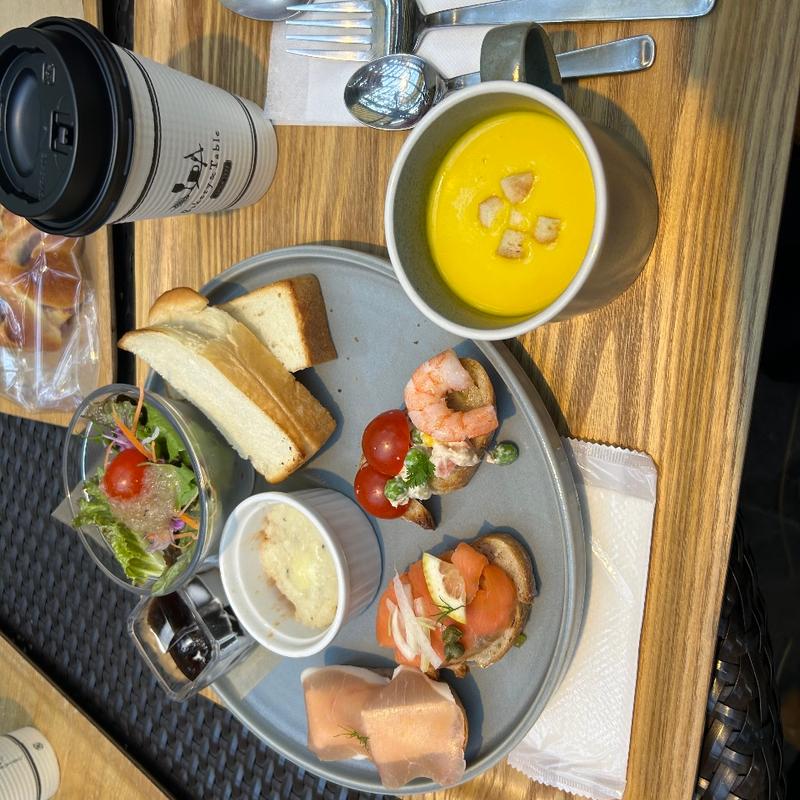 3種のタルティーヌセット(ドリンク付)(ベーカリー＆テーブル 東府や （【旧店名】東府やベーカリー＆カフェ）)