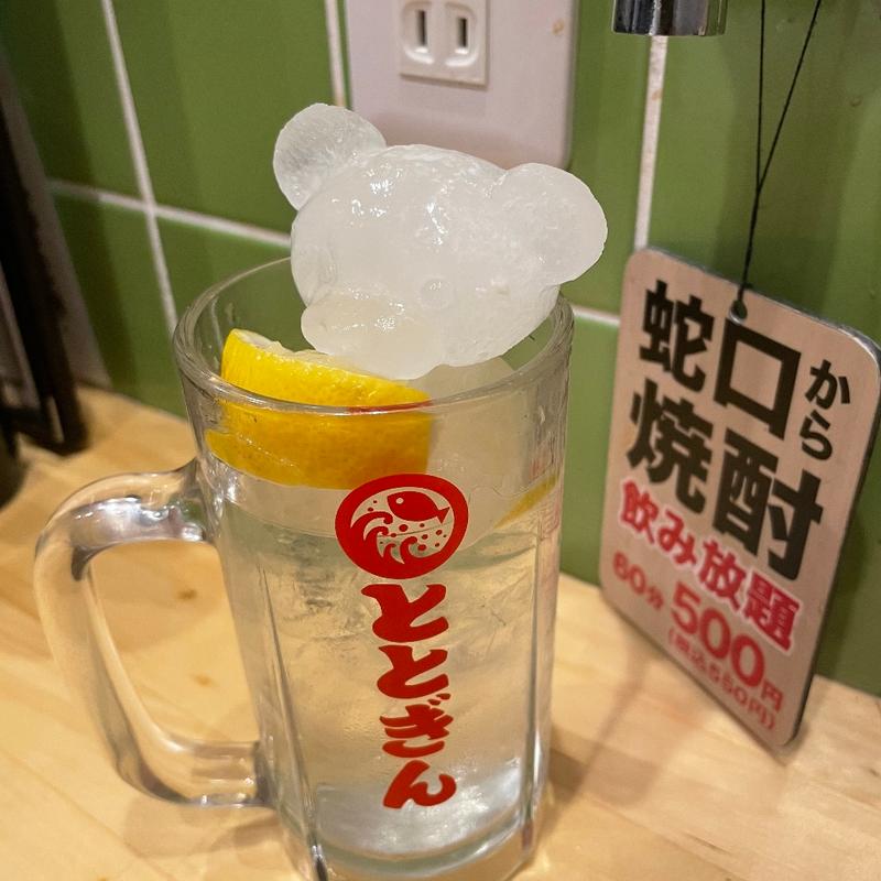 蛇口から焼酎飲み放題60分飲み放題(鮨ととぎん 心斎橋店)