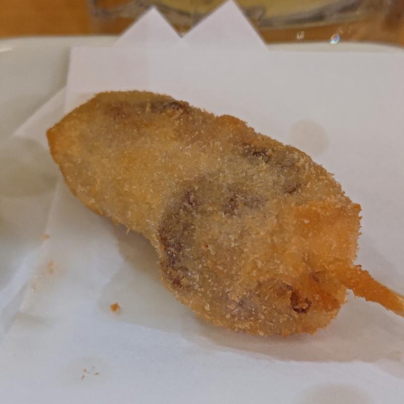 和牛のレアカツ(串揚げとワイン はち2nd)