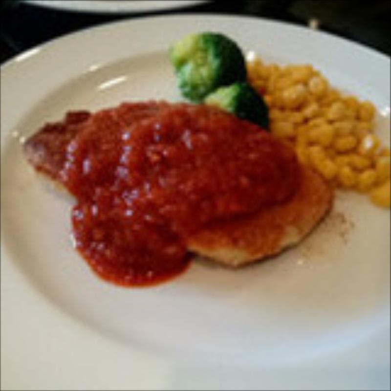 ポークソテー　トマトガーリックソース(チェリージャム )