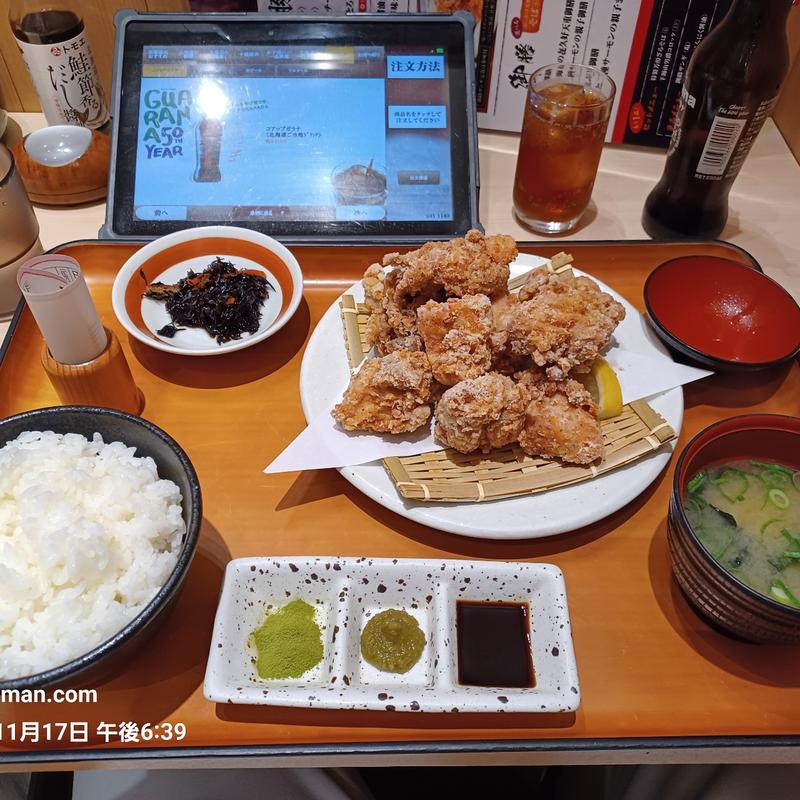 釧路ザンギ定食（にんにく醤油）(㐂久好 イオンモールナゴヤドーム前)