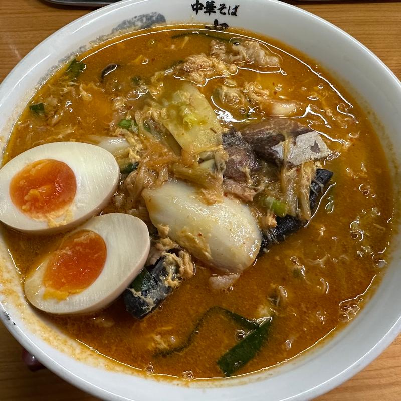 チゲ味噌ラーメン(中華そば 半ざわ)