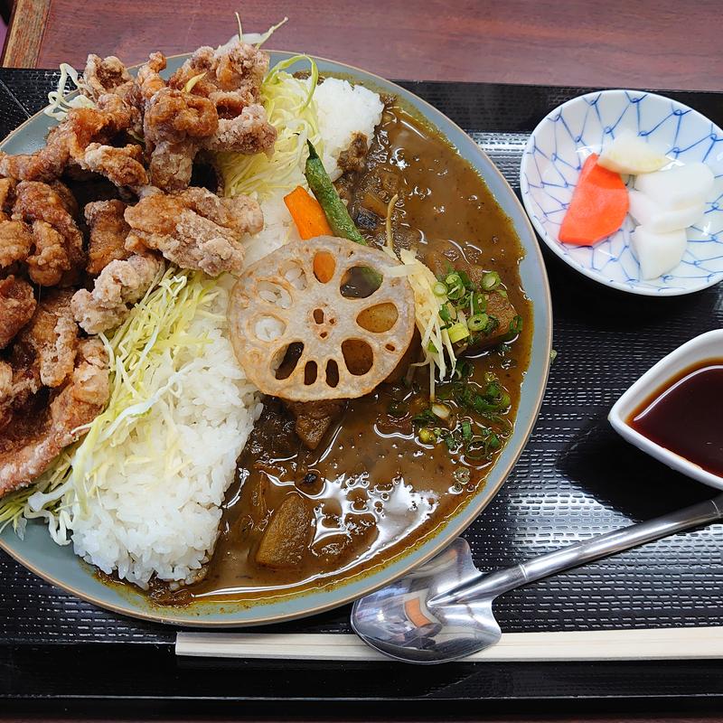 ブタカラとスパイスカレーのプレート(ことぶき食堂 )
