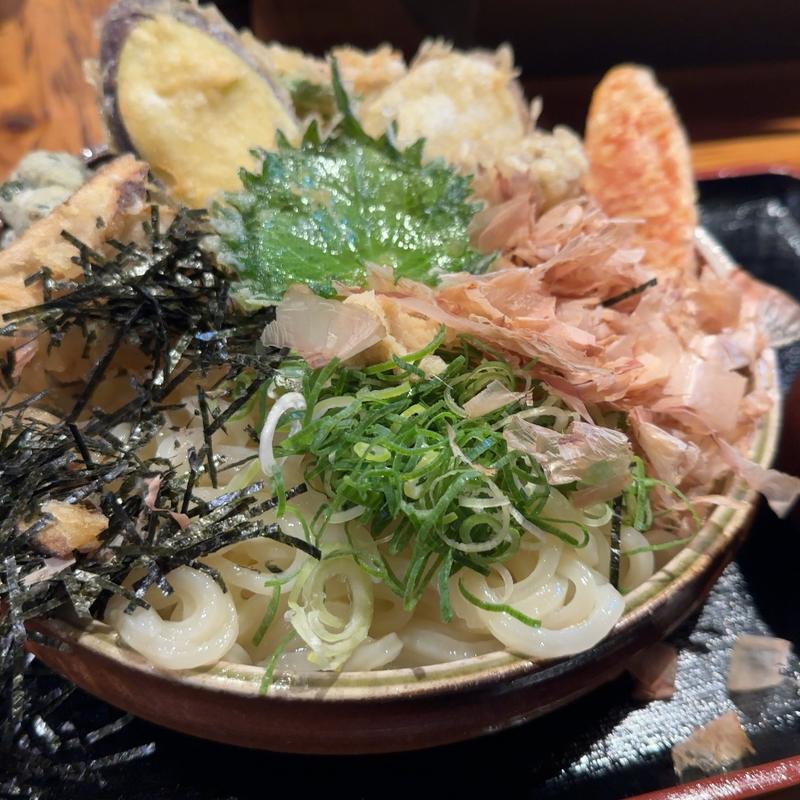 野菜天ぶっかけ 大盛(大地のうどん　博多駅ちかてん)