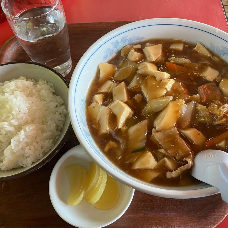 マーボめん+半ライス(廬山)