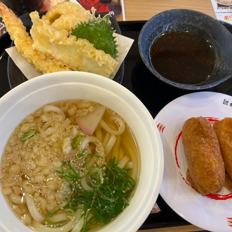 出汁香るかけうどん＆揚げたて天ぷら盛り合わせ(かっぱ寿司 福岡長丘店)