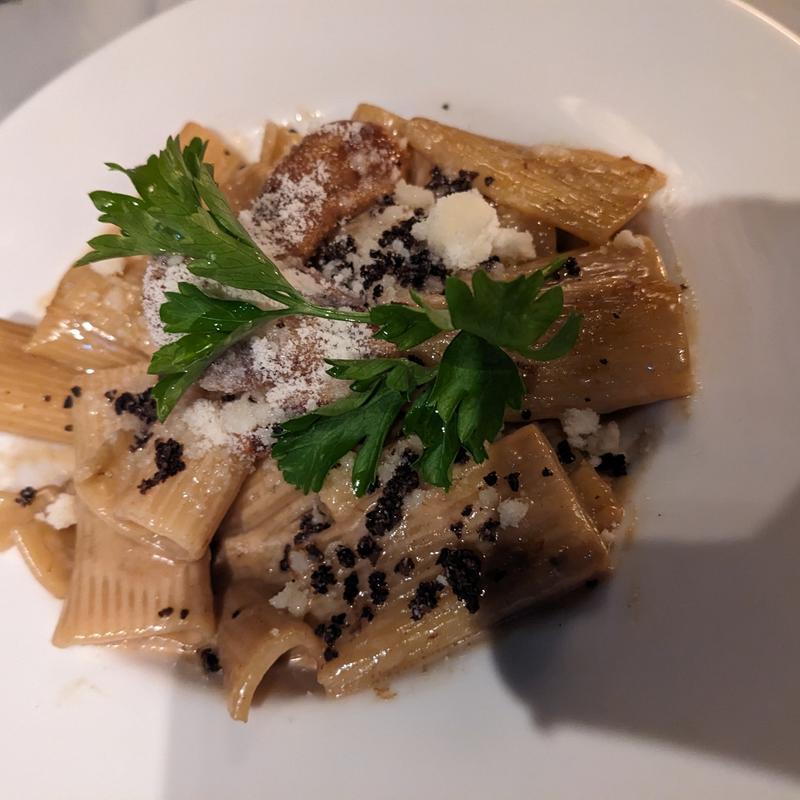 ポルチーニとトリュフのクリームリガトーニ！(マーサーブランチテラスハウス)