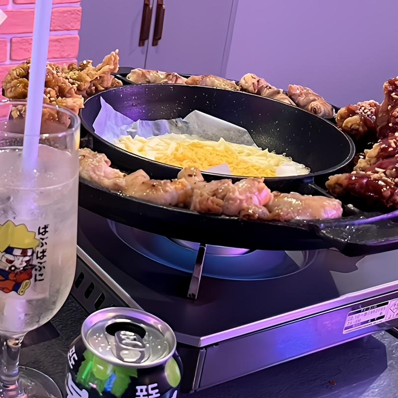 エビロールサムギョプサルとUFOチョアチキン(韓国料理 サムギョプサル ナッコプセ ばぶばぶ 梅田店)