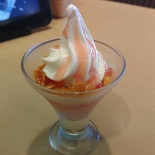 白桃ゼリー＆ソフトクリーム(ガスト 水沢店 )