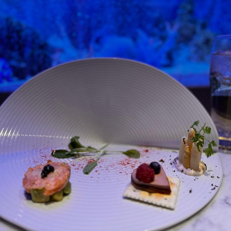 フォアグラ・トリュフ・キャビアの三種アミューズ(上野 アクアリウムレストラン Nautilus-ノーチラス-)