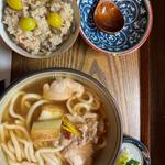 鳥南蛮と炊き込みご飯(麺 銀三 )