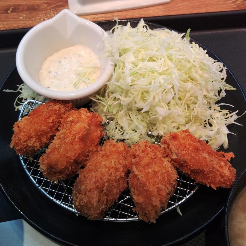 カキフライ(5個)定食(松のや 一関店)