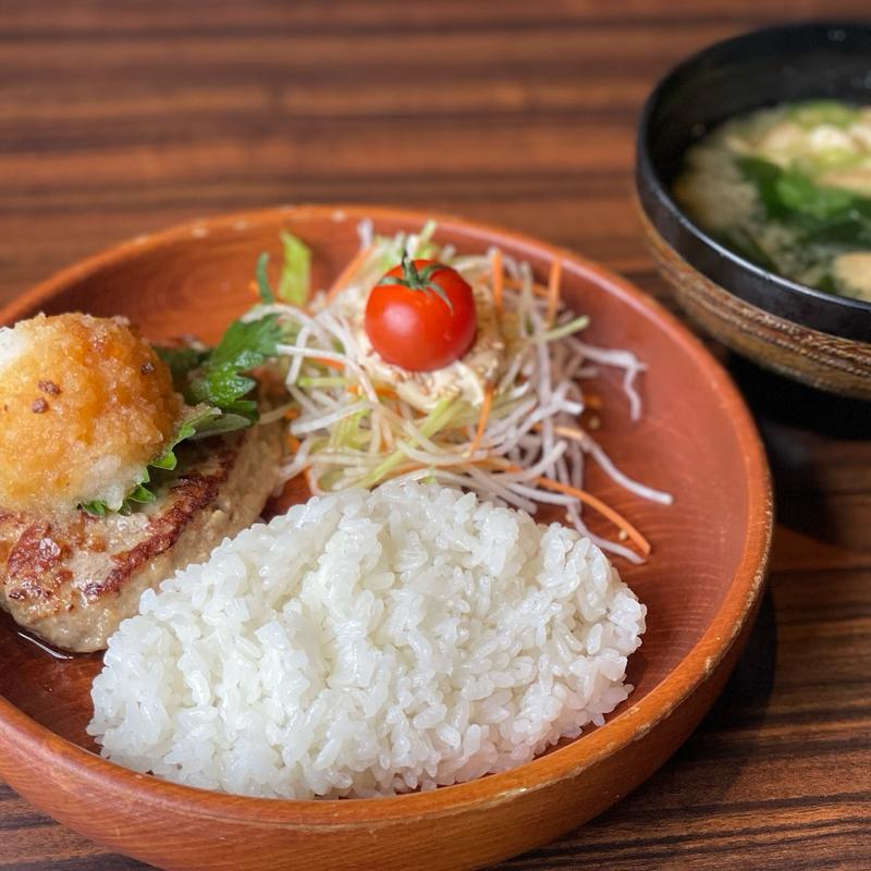 ミニマムおろしそバーグディッシュセット(みそ汁orドリンク付き)(びっくりドンキー鷺沼店)