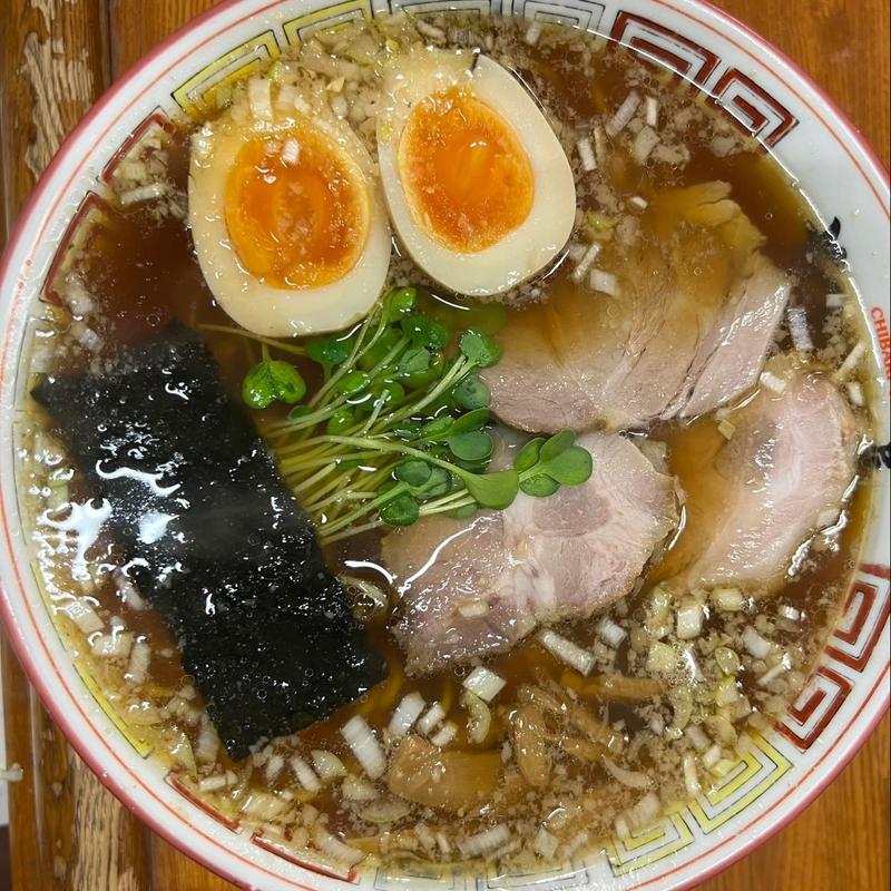 支那そば(醤油) 大盛 煮卵(支那そば ちばき屋)