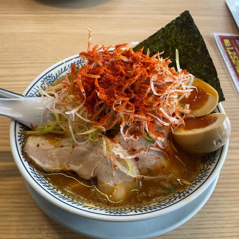 辛ねぎ味噌ラーメン辛味増しx2チャーシュー味玉トッピング(丸源ラーメン 大宮バイパス宮原店)