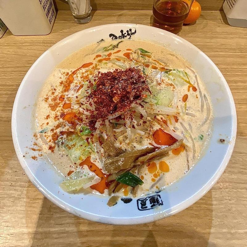 ピリ辛野菜豆乳ラーメン 〆ご飯付き(麺屋 丈六)