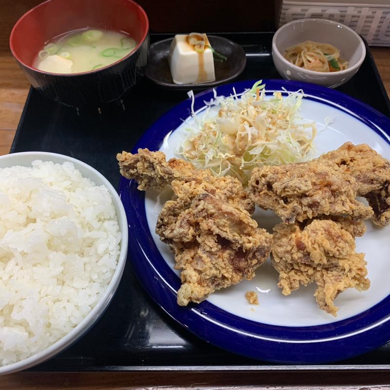 から揚げ定食(壬六うどん（じんろくうどん）)
