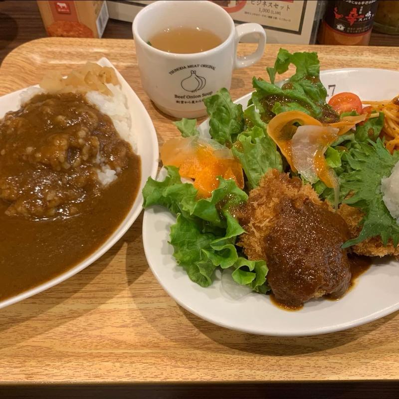 和牛ミンチカツセット(津の田カリー エミル高槻店)