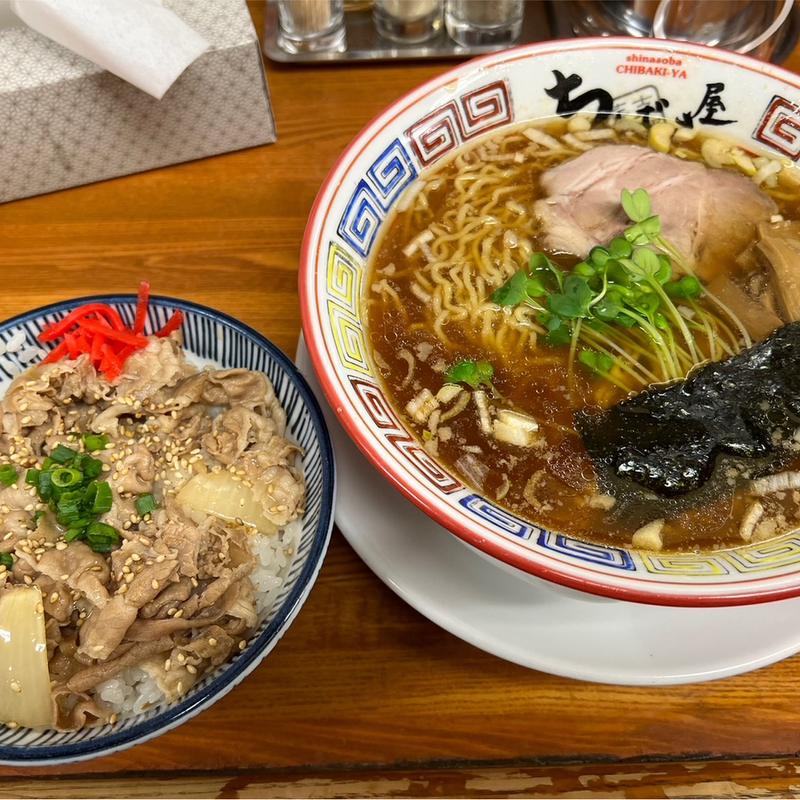 支那そばBセット豚飯(ちばき屋)