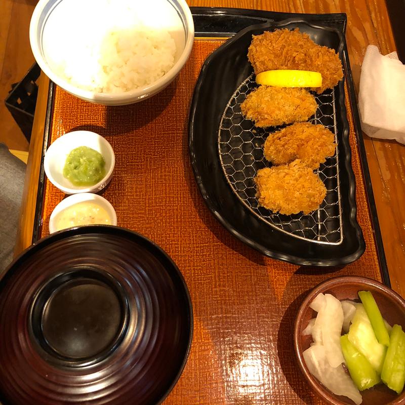 かき＆ヒレかつ定食(かつはな亭 足利店 )