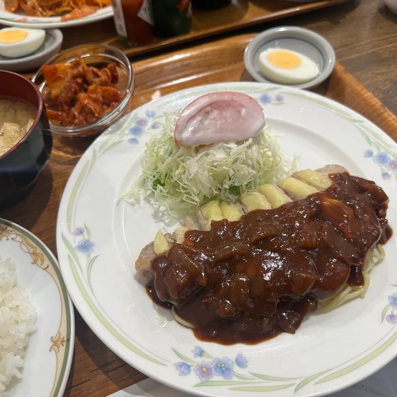 ポークソテーチーズのせデミソース(タカマツ)