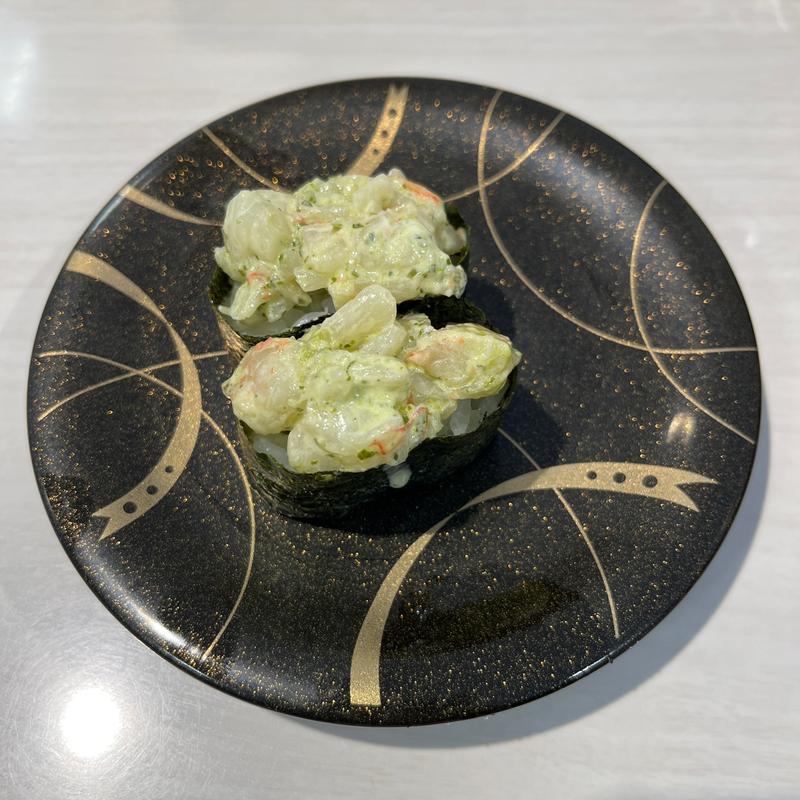 赤えびのバジルマヨ軍艦巻き(魚べい 名古屋守山店)