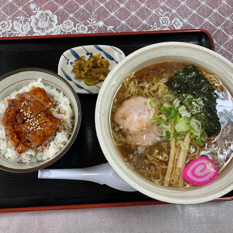 ミニ豚丼・ラーメン(正油)セット(ラーメンまつなが)